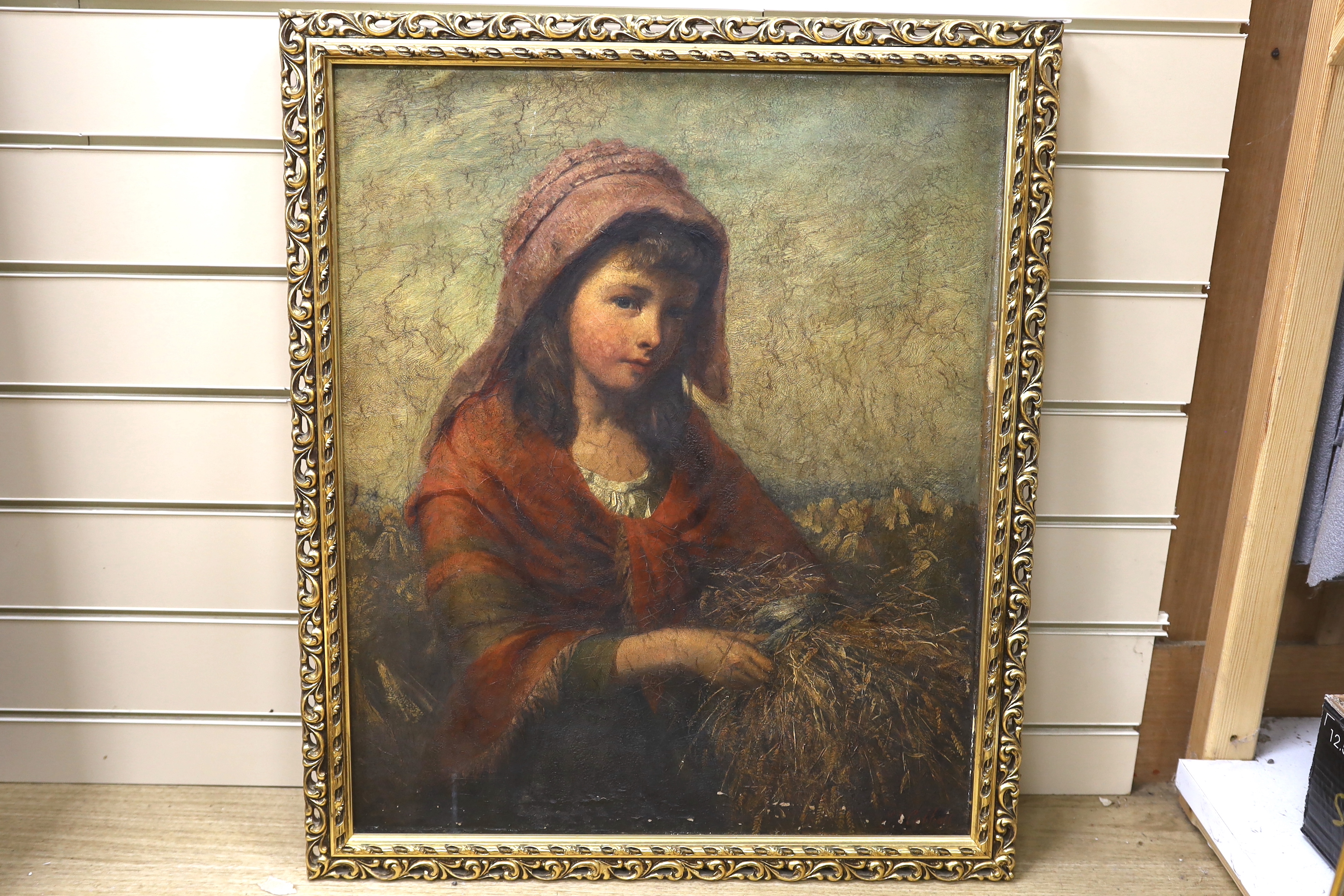 Edward John Cobbett (1815-1899), oil on canvas, Portrait of a young girl, signed, 60 x 50cm